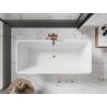 Mexen Tonia freistehende Badewanne 170 x 75 cm, weiß/schwarz, gebürsteter Messingüberlauf - 52171707575-65