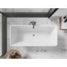 Mexen Tonia freistehende Badewanne 170 x 75 cm, weiß/schwarz, gebürstetes gun gray - 52171707575-66