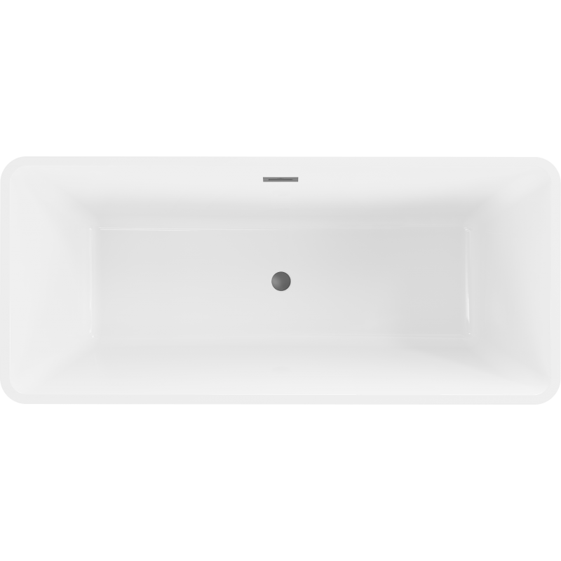 Mexen Tonia freistehende Badewanne 170 x 75 cm, weiß/schwarz, Überlauf gun metal - 52171707575-95