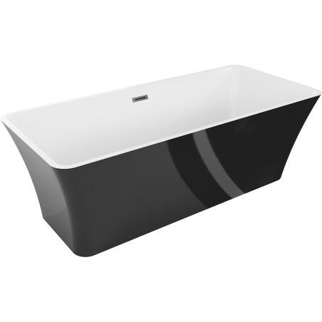 Mexen Tonia 170 x 75 cm Freestanding Bath, White/Black, Overflow Gun Metal - 52171707575-95