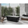 Mexen Tonia freistehende Badewanne 170 x 75 cm, weiß/schwarz, Überlauf gun metal - 52171707575-95