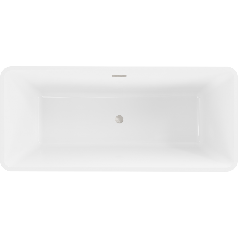 Mexen Tonia fristående badkar 170 x 75 cm, vit/svart, borstade nickel överflöde - 52171707575-97