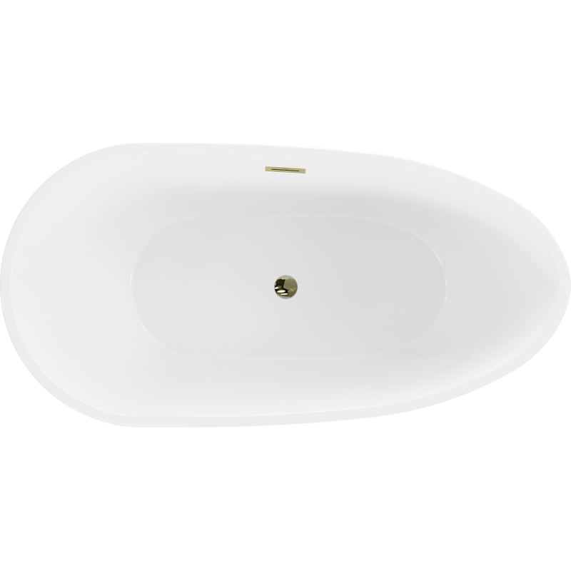 Mexen Eos freestanding bath 150 x 75 cm, white, gold overflow - 52471507500-50