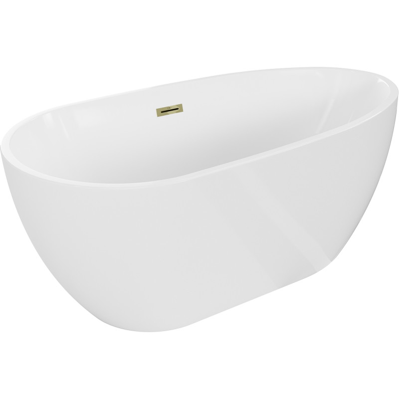 Mexen Eos eraldiseisev vann 150 x 75 cm, valge, kuldne ülevool - 52471507500-50