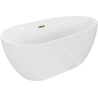 Mexen Eos freestanding bath 150 x 75 cm, white, gold overflow - 52471507500-50