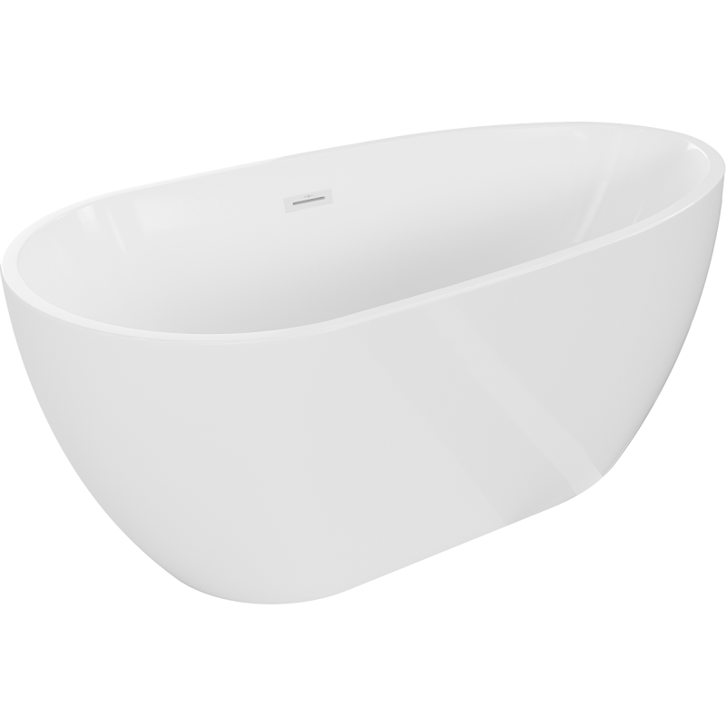Mexen Eos freistehende Badewanne 170 x 75 cm, weiß, weißer Überlauf - 52471707500-20