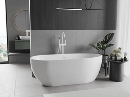 Mexen Eos freistehende Badewanne 150 x 75 cm, weiß, Überlauf weiß - 52471507500-20