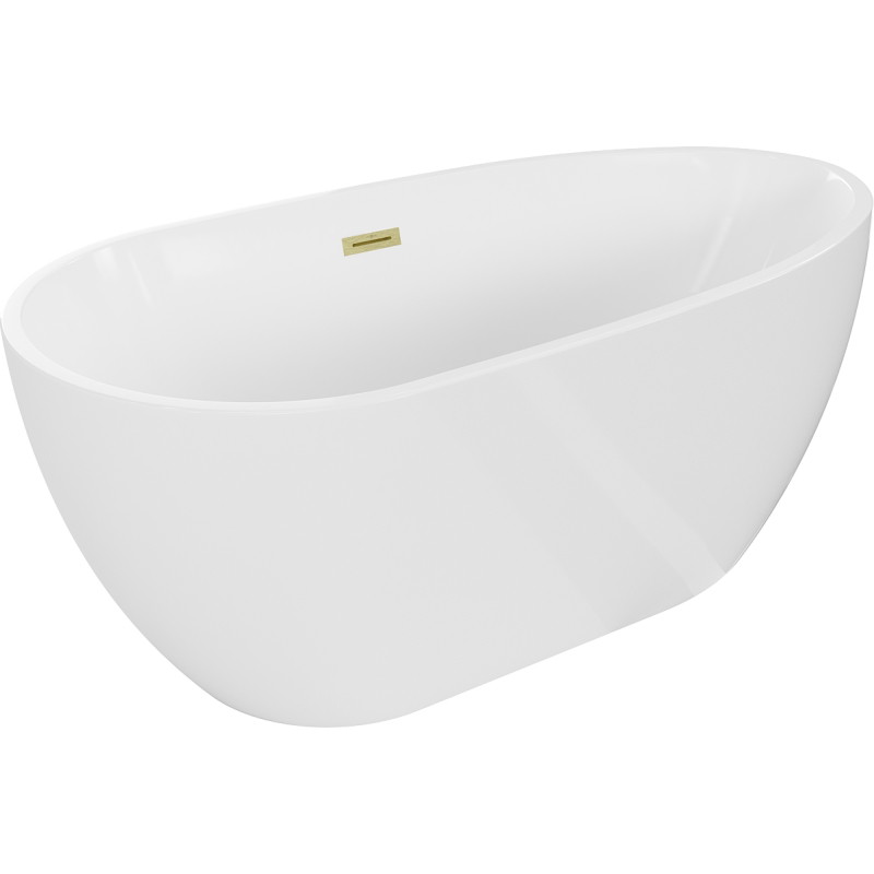 Mexen Eos samostojeća kada 150 x 75 cm, bijela, preljev zlatni brušeni - 52471507500-55
