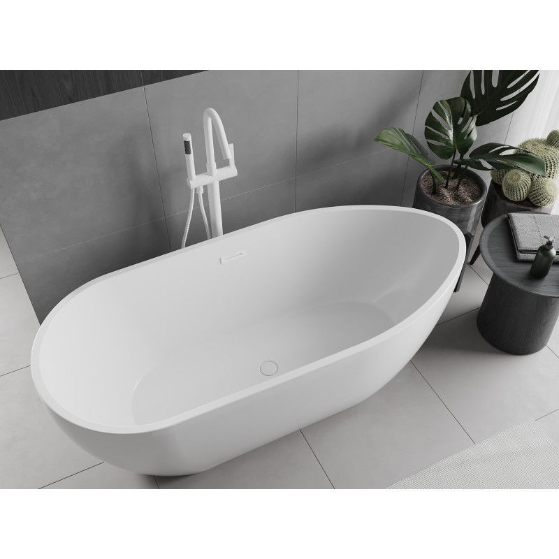Mexen Eos bañera exenta 170 x 75 cm, blanca, rebosadero blanco - 52471707500-20