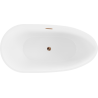 Mexen Eos freistehende Badewanne 150 x 75 cm, weiß, Überlauf in Roségold - 52471507500-60