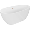 Mexen Eos freistehende Badewanne 150 x 75 cm, weiß, Überlauf in Roségold - 52471507500-60