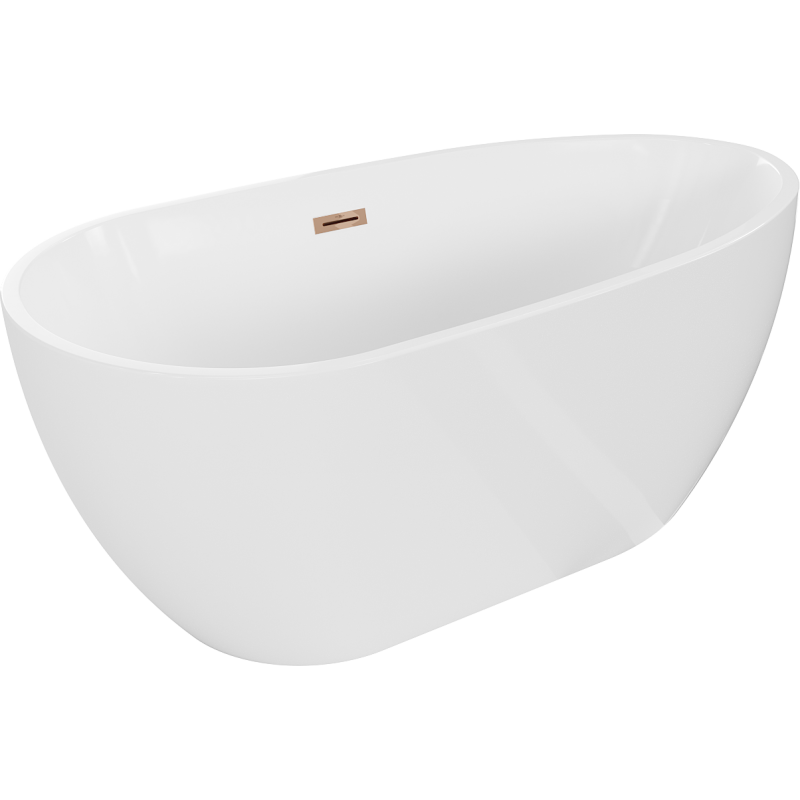 Mexen Eos freestanding bathtub 170 x 75 cm, white, overflow rose gold - 52471707500-60