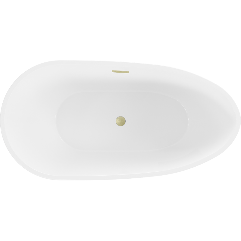 Mexen Eos vapaasti seisova kylpyamme 170 x 75 cm, valkoinen, harjattu kultainen ylivuoto - 52471707500-55