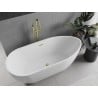 Mexen Eos freistehende Badewanne 170 x 75 cm, weiß, Überlauf mit gebürstetem Gold - 52471707500-55