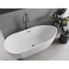 Mexen Eos freestanding bath 150 x 75 cm, white, brushed gun gray overflow - 52471507500-66