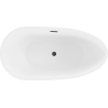 Mexen Eos freistehende Badewanne 170 x 75 cm, weiß, mit schwarzem Überlauf - 52471707500-70