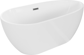 Mexen Eos freistehende Badewanne 170 x 75 cm, weiß, Überlauf gun gray gebürstet - 52471707500-66