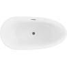 Mexen Eos freistehende Badewanne 170 x 75 cm, weiß, Überlauf Gun Metal - 52471707500-95