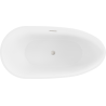 Mexen Eos freistehende Badewanne 150 x 75 cm, weiß, mit Überlauf aus gebürstetem Nickel - 52471507500-97