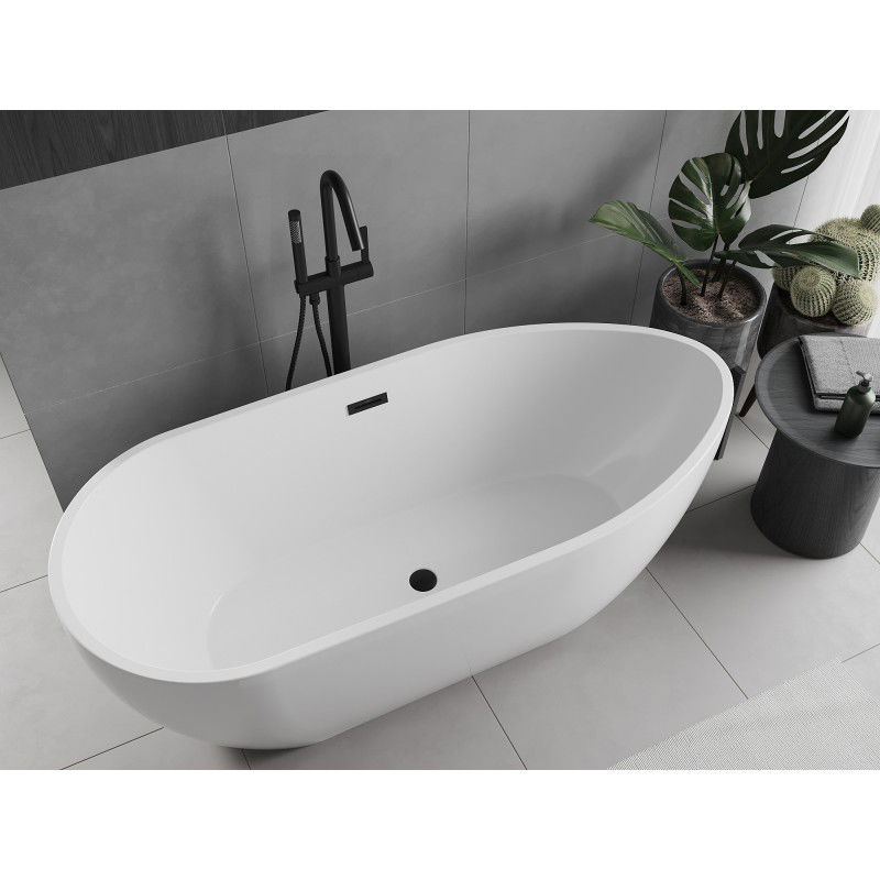 Mexen Eos baignoire autoportante 170 x 75 cm, blanche, trop-plein noir - 52471707500-70