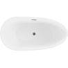 Mexen Eos freistehende Badewanne 150 x 75 cm, weiß, Überlauf gun metal - 52471507500-95