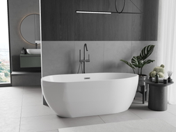 Mexen Eos samostojeća kada 150 x 75 cm, bijela, preljev gun metal - 52471507500-95