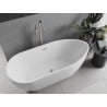 Mexen Eos freistehende Badewanne 150 x 75 cm, weiß, mit Überlauf aus gebürstetem Nickel - 52471507500-97