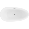 Mexen Eos freistehende Badewanne 150 x 75 cm, weiß/schwarz, Überlauf chrom - 52471507575-01