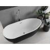 Mexen Eos freistehende Badewanne 150 x 75 cm, weiß/schwarz, Überlauf chrom - 52471507575-01