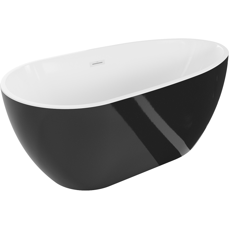 Mexen Eos banheira independente 170 x 75 cm, branco/preto, transbordo branco - 52471707575-20