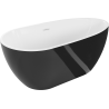 Mexen Eos freistehende Badewanne 170 x 75 cm, weiß/schwarz, Überlauf weiß - 52471707575-20
