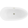 Mexen Eos freistehende Badewanne 150 x 75 cm, weiß/schwarz, Überlauf gold - 52471507575-50