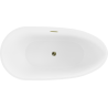 Mexen Eos vrijstaande badkuip 150 x 75 cm, wit/zwart, gouden overloop - 52471507575-50