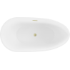 Mexen Eos freistehende Badewanne 150 x 75 cm, weiß/schwarz, gebürsteter goldener Überlauf - 52471507575-55