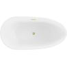 Mexen Eos vrijstaand bad 150 x 75 cm, wit/zwart, goud geborstelde overloop - 52471507575-55