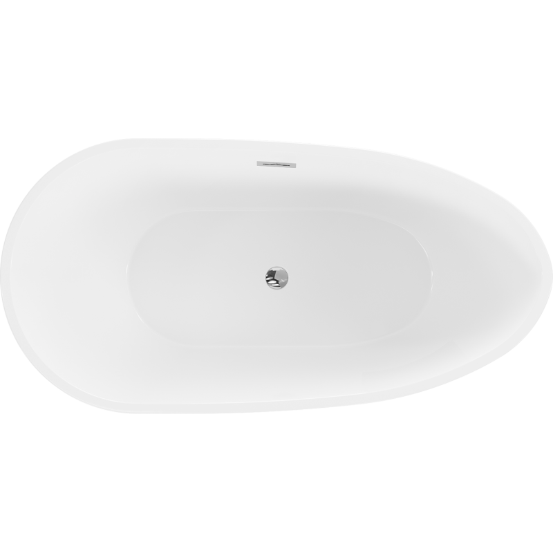 Mexen Eos baignoire autoportante 170 x 75 cm, blanc/noir, trop-plein chromé - 52471707575-01