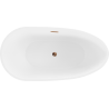 Mexen Eos freistehende Badewanne 150 x 75 cm, weiß/schwarz, mit rosa Gold Überlauf - 52471507575-60