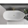 Mexen Eos freistehende Badewanne 150 x 75 cm, weiß/schwarz, Überlauf gold - 52471507575-50