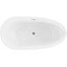 Mexen Eos freistehende Badewanne 150 x 75 cm, weiß/schwarz, gebürsteter Messingüberlauf - 52471507575-65