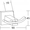 Mexen Vane double towel hook, black - 7020935-70