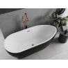 Mexen Eos freistehende Badewanne 150 x 75 cm, weiß/schwarz, mit rosa Gold Überlauf - 52471507575-60