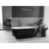 Baignoire Mexen Eos sur pieds 170 x 75 cm, blanche/noire, bonde dorée - 52471707575-50