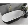 Mexen Eos freistehende Badewanne 170 x 75 cm, weiß/schwarz, gebürsteter Goldüberlauf - 52471707575-55