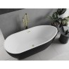 Mexen Eos vabadalt seisev vann 170 x 75 cm, valge/must, kuldne harjatud ülevool - 52471707575-55