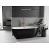 Mexen Eos freistehende Badewanne 150 x 75 cm, weiß/schwarz, mit rosa Gold Überlauf - 52471507575-60