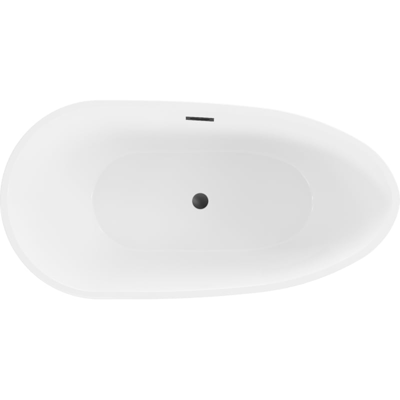Mexen Eos wanna wolnostojąca 150 x 75 cm, biała/czarna, przelew czarny - 52471507575-70