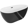 Mexen Eos wanna wolnostojąca 150 x 75 cm, biała/czarna, przelew czarny - 52471507575-70