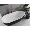 Mexen Eos freistehende Badewanne 150 x 75 cm, weiß/schwarz, gebürsteter Messingüberlauf - 52471507575-65