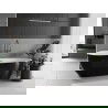 Mexen Eos vrijstaande badkuip 150 x 75 cm, wit/zwart, overloop gun gray geborsteld - 52471507575-66