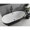 Mexen Eos vann vaba seisev 150 x 75 cm, valge/must, ülevool must - 52471507575-70